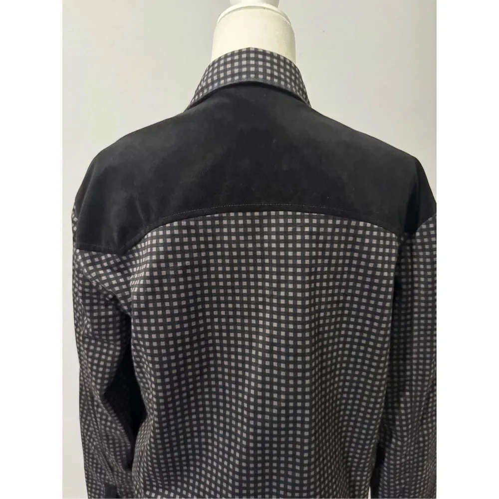 Stacy Adams zip up front velvet square design jacket M